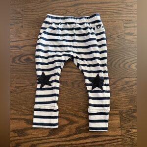 Huxbaby Navy and White Striped Leggings 12-18M